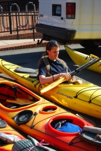 Luke becomes one with kayak. Next "water".